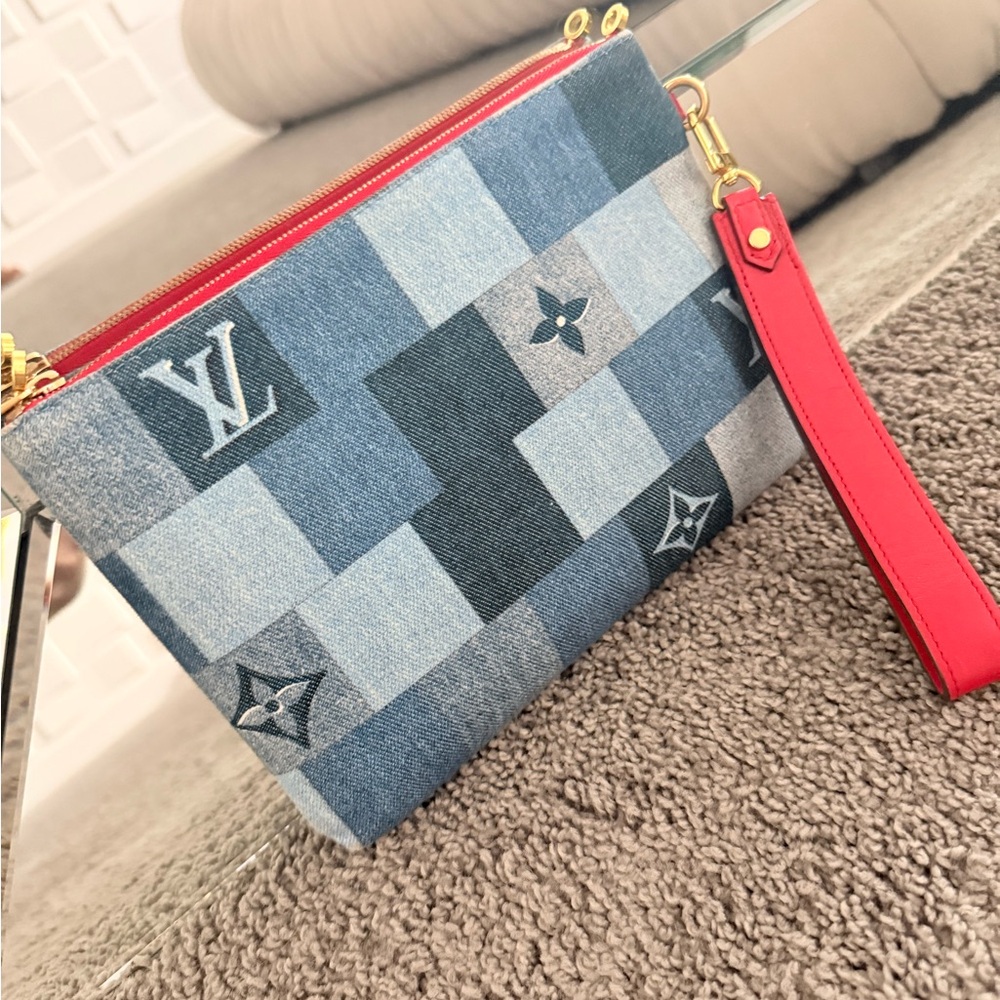 LOUIS VUITTON Denim Patchwork City Pouch Accessoires M68761